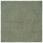 vidaXL Tapis de surface Vert olive 160 x 160 cm Jute