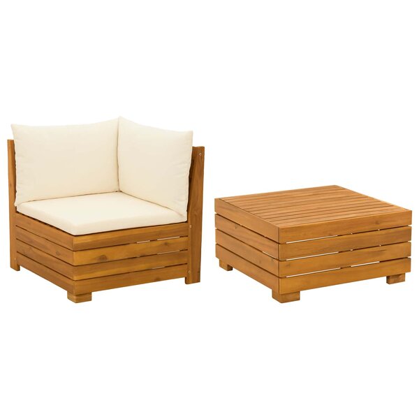 vidaXL Ensemble de salon de jardin 2 Pièce Marron Bois d'Acacia Massif