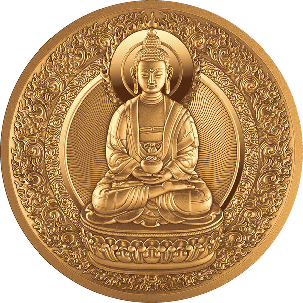 Pièce de monnaie en Cuivre 25 Sene g 62.2 (2 oz) Millésime 2023 AMITABHA