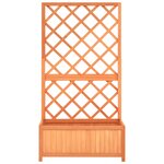 vidaXL Jardinière à treillis jardin Marron 70x30x135 cm Bois de sapin