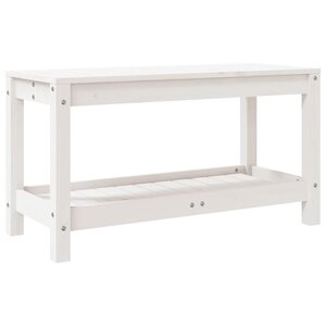vidaXL Banc de jardin blanc 82 5x35x45 cm bois massif de pin