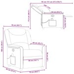 vidaXL Fauteuil de massage inclinable Taupe Tissu