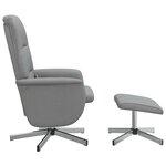 vidaXL Fauteuil inclinable de massage et repose-pied gris clair tissu
