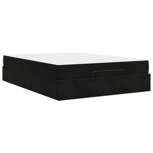 vidaXL Cadre de lit avec matelas avec matelas 2 Pièces Noir Velours