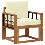 vidaXL Canapé d’extérieur Bois d'acacia massif et polyester Naturel