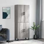 vidaXL Buffet haut Sonoma gris 69 5x34x180 cm Bois d'ingénierie