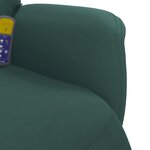 vidaXL Fauteuil inclinable de massage repose-pied vert foncé velours