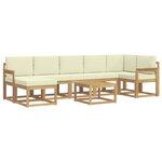 vidaXL Ensemble de canapés d'extérieur 8 Pièces Blanc et crème Polyester
