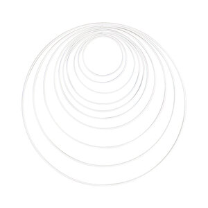 Anneaux en métal blanc 10 tailles 10-40cm