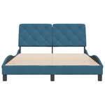 vidaXL Cadre de lit sans matelas bleu 140x190 cm velours