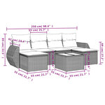 vidaXL Salon de jardin avec coussins 7 Pièces beige résine tressée