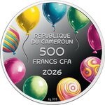 Pièce de monnaie en Argent 500 Francs g 17.50 Millésime 2026 HAPPY BIRTHDAY