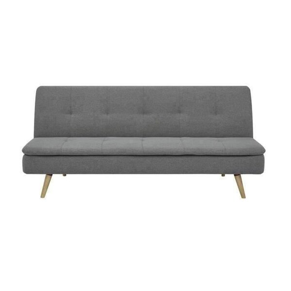 Clic clac 3 places - Tissu Gris - Pieds bois naturel - 179 x 85 x 79 cm - ALMA