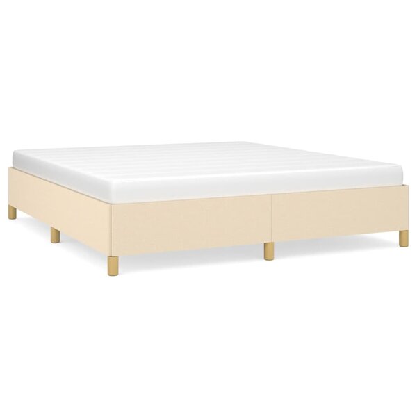 vidaXL Cadre de lit sans matelas crème 160x200 cm tissu