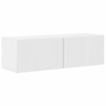vidaXL Meuble TV mural Montage mural Blanc Brillant 98 x 31 x 29 5 cm
