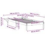 vidaXL Cadre de lit avec tables de chevet Marron Marron cire
