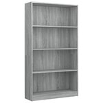 vidaXL Bibliothèque 4 niveaux Sonoma gris 80x24x142 cm