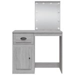vidaXL Coiffeuse avec lumières LED sonoma gris 90x42x132 5 cm