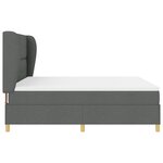 Lit Box Spring vidaXL avec matelas - Gris foncé  180x200 cm  Tissu