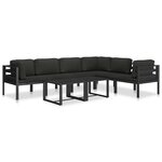 vidaXL Canapé central sectionnel avec coussins Aluminium Anthracite
