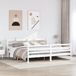 vidaXL Cadre de lit avec tête de lit sans matelas blanc 180x200 cm