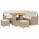 vidaXL Ensemble de canapé de jardin 8 Pièces Beige polyrotin