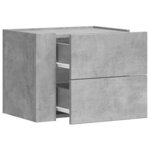 vidaXL Tables de chevet murales 2 Pièces gris béton 45x30x35 cm