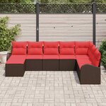 vidaXL Ensemble de canapé de jardin 8 Pièces Marron Poly rotin