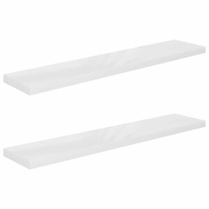 vidaXL Étagère murale flottante 2Pièces Blanc brillant 120x23 5x3 8cm MDF