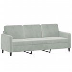 vidaXL Canapé 3 places avec oreillers gris clair 180 cm velours