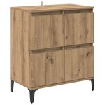 vidaXL Buffet Chêne artisanal 60 x 35 x 70 cm Bois d'ingénierie et fer