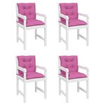 vidaXL Coussins de chaise de jardin à dossier bas lot de 4 rose