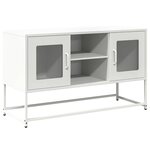 vidaXL Meuble TV blanc 100 5x39x60 5 cm acier