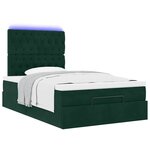vidaXL Cadre de lit ottoman avec matelas vert foncé 120x190 cm velours