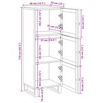 vidaXL Haut Armoire Marron 40 x 33 x 110 cm Bois de mangue massif