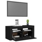 vidaXL Meuble TV avec lumières LED noir 90x35x40 cm