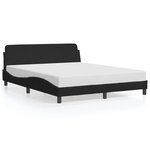 vidaXL Cadre de lit avec tête de lit Noir 160x200 cm Velours