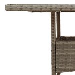 vidaXL Table de jardin et dessus en bois d'acacia gris résine tressée