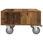 vidaXL Table d'appoint avec roues Bois ancien 50 5 x 50 x 30 cm