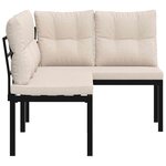 vidaXL Bancs de jardin avec coussins lot de 2 acier enduit de poudre