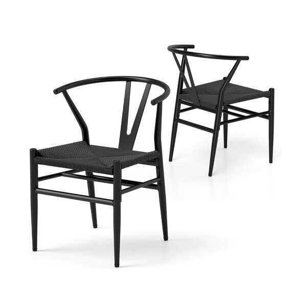 Lot de 2 chaises de salle à manger 46 x 59 x 73 cm confort ergonomique design moderne en métal noir 20_0011860
