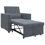 vidaXL Canapé-lit escamotable simple Gris foncé 90 x 165 x 87 cm