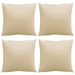 vidaXL Coussins décoratifs lot de 4 beige 40x40 cm tissu