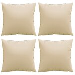 vidaXL Coussins décoratifs 4 Pièces beige 40x40 cm tissu