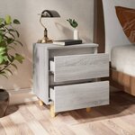 vidaXL Tables de chevet pieds en bois 2 Pièces Sonoma gris 40x35x50 cm