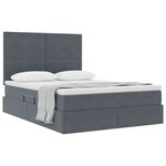 vidaXL Lit avec rangement et matelas Gris foncé 140 x 200 cm Velours