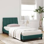 vidaXL Lit avec matelas Hanko vert foncé 90x200 cm velours