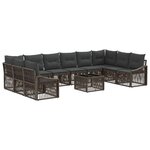vidaXL Ensemble de canapé de jardin 11 Pièces Gris polyrotin