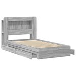 vidaXL Cadre de lit avec rangement avec tiroir Sonoma gris 90 x 200 cm