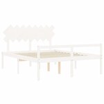 vidaXL Lit pour personne âgée et tête de lit 160x200 cm bois massif